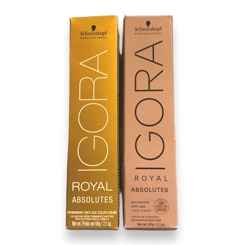 SCHWARZKOPF I Igora Royal Absolutes 7-10 and 8-01 Permanent Hair Color